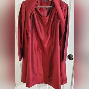 Dress Barn Sheath Dress with Jacket Wine Color Size 6